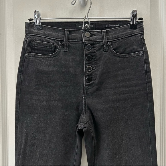 Banana Republic Women's High Rise Skinny Jeans Button Fly Washed Black Size 25 - Picture 6 of 15